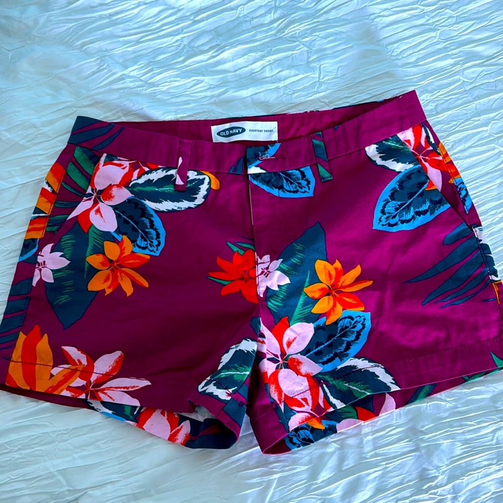 Purple everyday Hawaiian khaki shorts